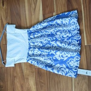 Off the shoulder blue &white dress. Small. New with tag by Jealous Tomato